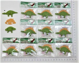 （10個入）ステゴサウルス　グリーン消しゴム【まとめ買い 消しゴム 日本製 プレゼント ご褒美 おまけ 景品 おもちゃ こども 文具 ばらまき】