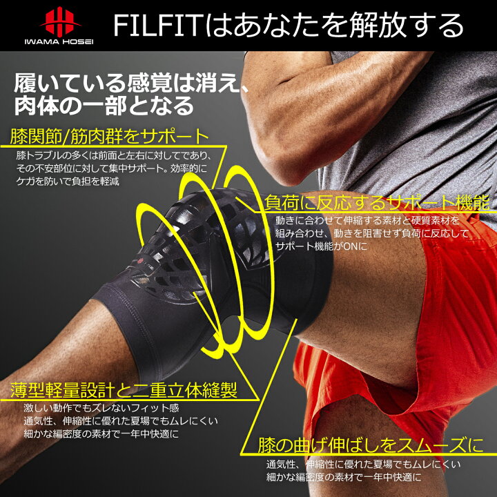 楽天市場 膝サポーター 膝 サポーター ひざサポーター ひざ サポーター 男性用 男性 メンズ スポーツ 医療用 登山 ジョギング バスケ マラソン 薄型 膝痛 登山 保護 半月板 保温 半月板 サッカー 男 さぽーたー フットサル Iwama Hosei Knee Fit イワマホウセイ