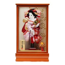 【羽子板】8号 金彩花菱桜(ピンク)×刺繍青海波に桜(赤)〈匠一好作〉[232-039]