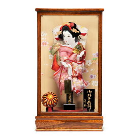 【羽子板】10号 振袖 金彩桜吹雪(ピンク)×刺繍桜(赤)〈匠一好作〉[222-018]