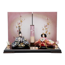 【雛人形】京十一番 金襴(青磁・ピンク) 桜柄　親王飾り | 恵翠作