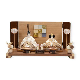 【雛人形】大芥子 正絹 菊に雪輪文様(薄黄色) 親王飾り | 平安道翠作