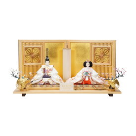 【雛人形】京十番 金彩刺繍 金雪輪に桜 紫と桃 親王飾り | 田村芙紗彦作