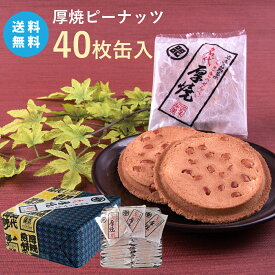 【送料無料】厚焼せんべいピーナッツ 【40枚缶入】【ネット限定】佐々木製菓