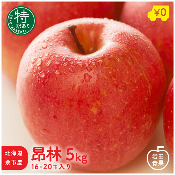 楽天市場 北海道余市産 訳あり 特 昂林 5kg 16 玉入 りんご リンゴ 林檎 国産 北海道 北海道産 余市 こうりん 旬 果物 旬 フルーツ ご当地 お取り寄せ プレゼント 贈り物 贈物 送料無料 北のりんご屋 岩田青果