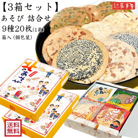 3箱セット まとめ買い【 送料無料 せんべい 詰合せ 】あそび シリーズ 9種20枚入　送料無料 / 母の日 お中元 御中元 父の日 子供の日 お土産 / 南部せんべい乃巖手屋 小松製菓 / ギフト せんべい 煎餅 南部せんべい 岩手県 お菓子 詰め合わせ おつまみ 人気 お供え