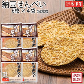 【まとめ買い 送料無料】納豆せんべい 6枚 ×4袋 ファミリーセットM / 母の日 お中元 御中元 父の日 子供の日 お土産 / 南部せんべい乃巖手屋 小松製菓 / ギフト せんべい 煎餅 南部せんべい 岩手県 お菓子 詰め合わせ おつまみ 人気 お供え 日持ち ご挨拶 東北