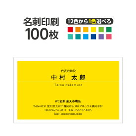 名刺 カラー 名刺印刷 名刺 シンプル カラー 名刺 横 2c016【片面/100枚】
