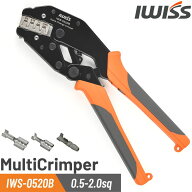 [公式] IWISS アイウィス 精密同時圧着ペンチ 圧着ペンチ オープンバレル ギボシ ギボシ端子 ターミナル …