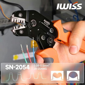 [感謝祭★P3倍＋まとめ割] アイウィス(IWISS) 精密同時圧着ペンチ ラチェット式 2.54ピッチコネクター QIコネクター 0.1〜0.5mm? SN-2054 ミニ圧着工具