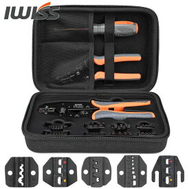 [感謝祭★P3倍＋まとめ割] IWISS アイクリンプ iCrimp 車端子 圧着工具セット ダイス交換式 オープンバレル 裸端子 絶縁端子 防水形圧着端子 棒端子用 EVA-30JL アイウィス 圧着工具 圧着ペンチ 工具セット ワイヤーストリッパー 交換用ダイス 収納ケース ドライバー