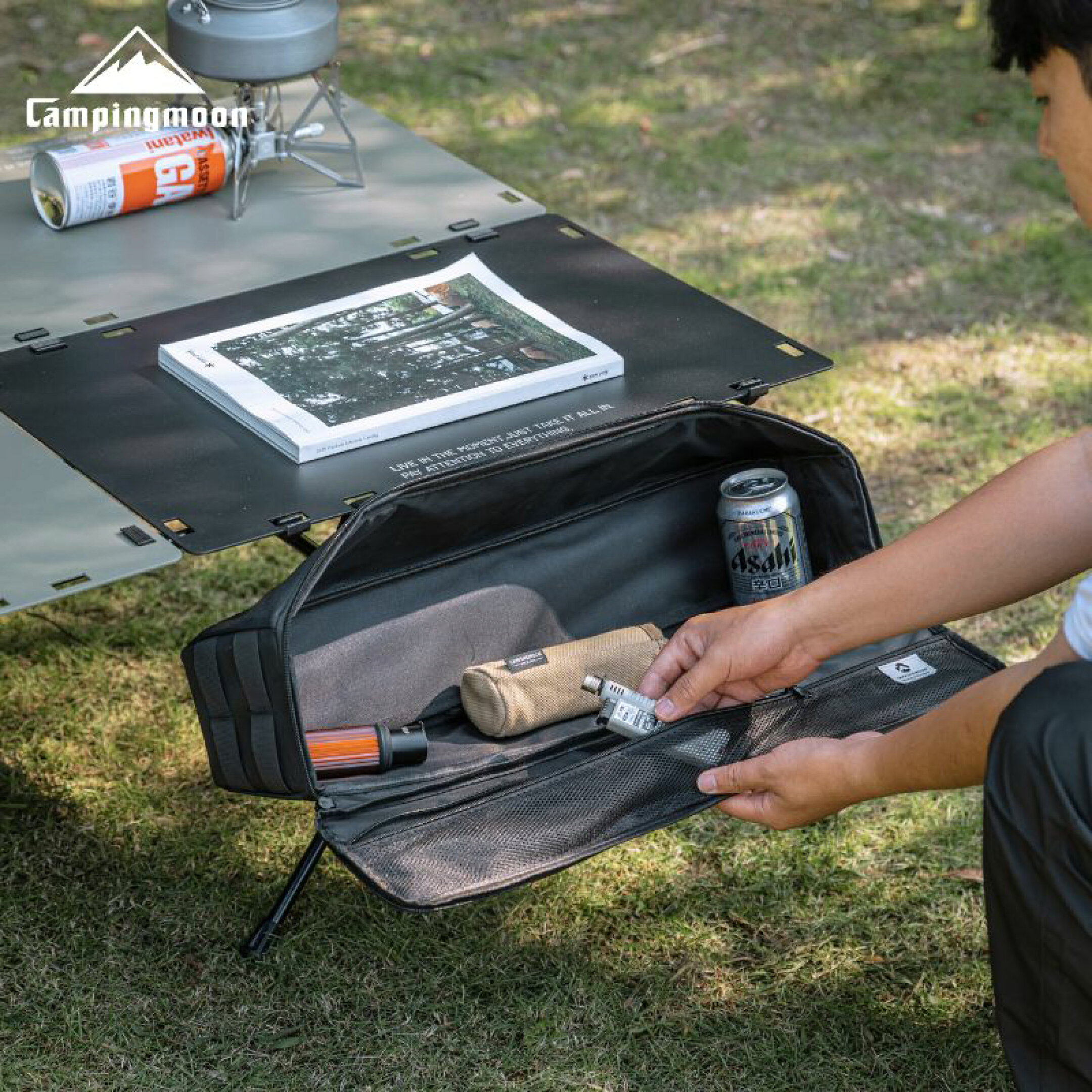 テーブル脚、小物ギアの収納に✨