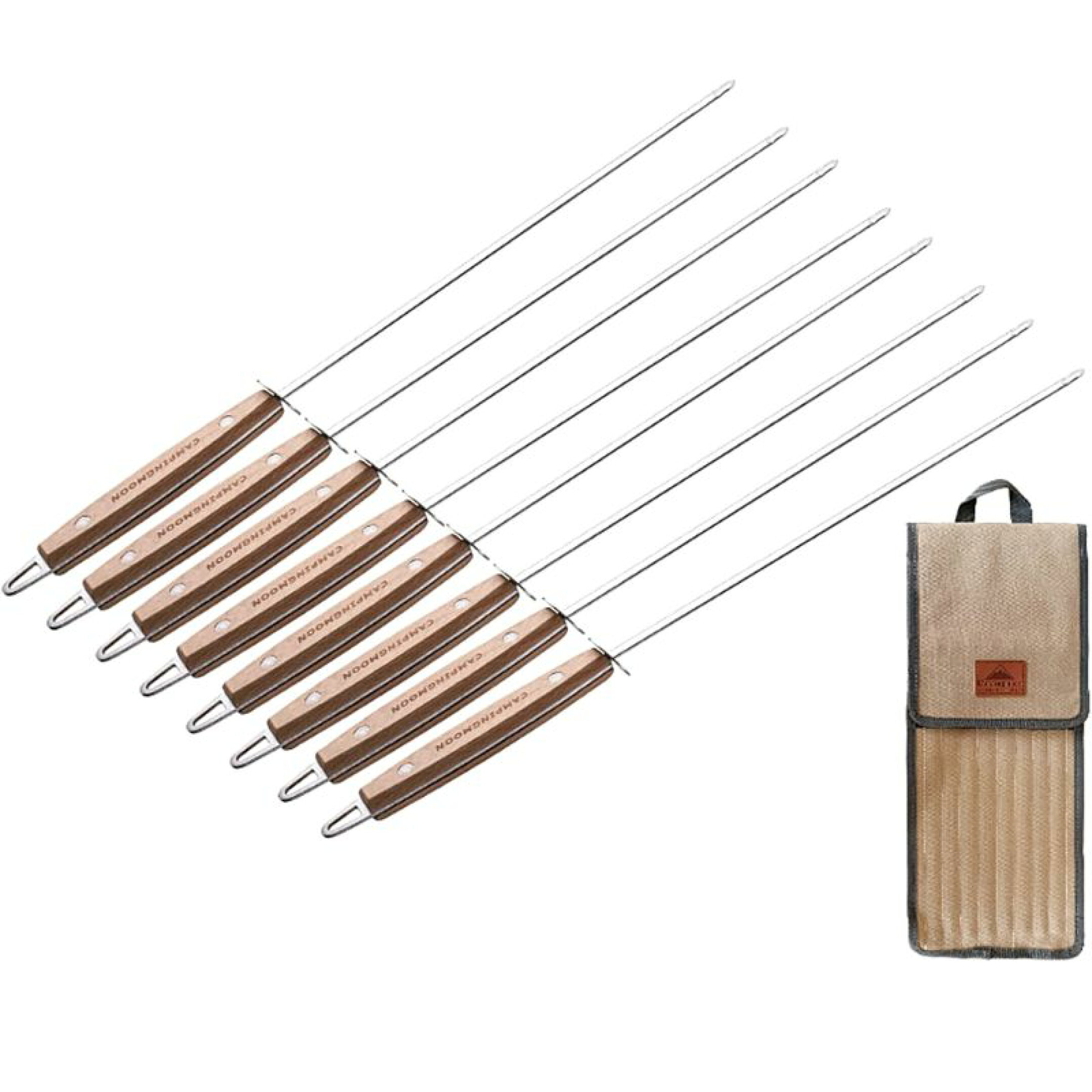 木柄バーベキュー串 8本セット（ケース付き）