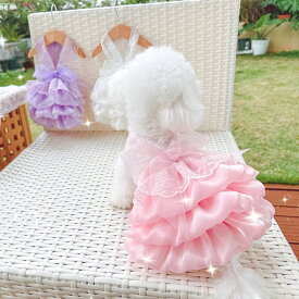 犬 ドレス ペット ドレス 犬服 ドッグウェア 犬 パーティー ドレス ペットウェア ウェディングドレス パーティー ワンピース ケーキドレス 春 夏 豪華 お姫様 プリンセス 結婚式 ドレス 上品 お祝い かわいい