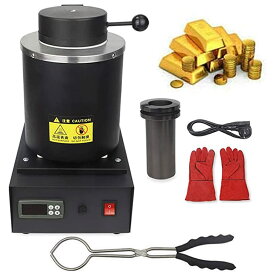 金溶解炉1800W電気溶解炉機械1150℃デジタル電気金属鋳造機、金、銀、銅、アルミニウムジュエリー鋳造ツール 110V-3kg