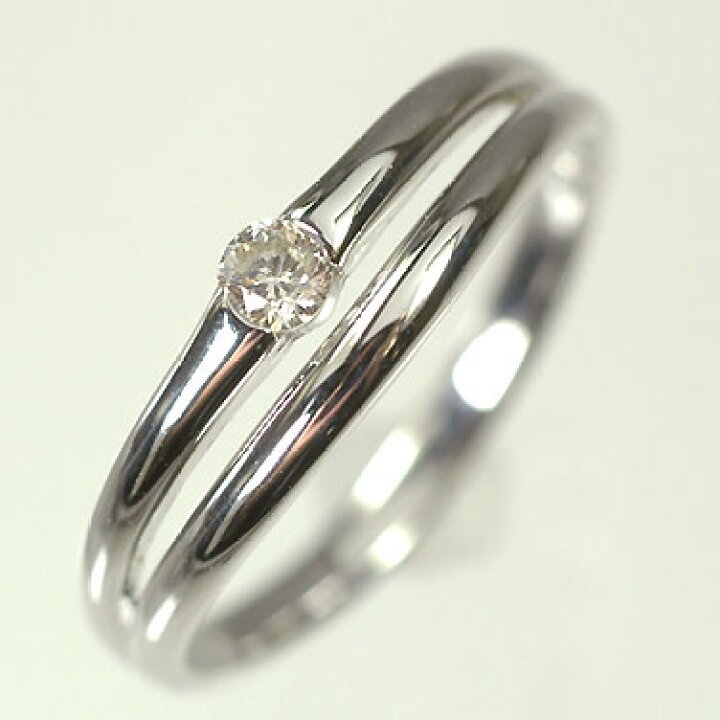楽天市場】ダイヤモンド リング K10WG・ダイヤモンド0.10ct シンプル 