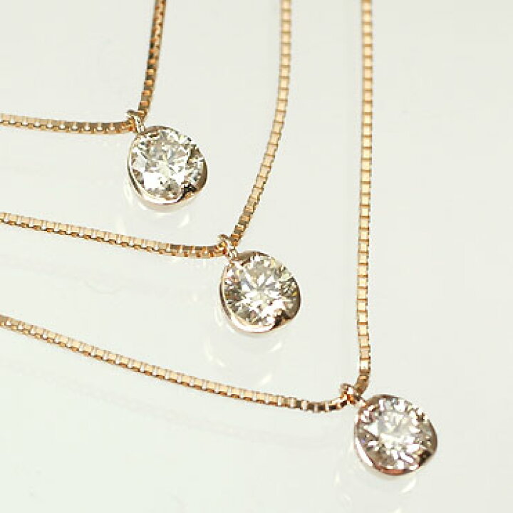 楽天市場】ダイヤモンド ネックレス K18PG・ダイヤモンド1.0ct（SI 
