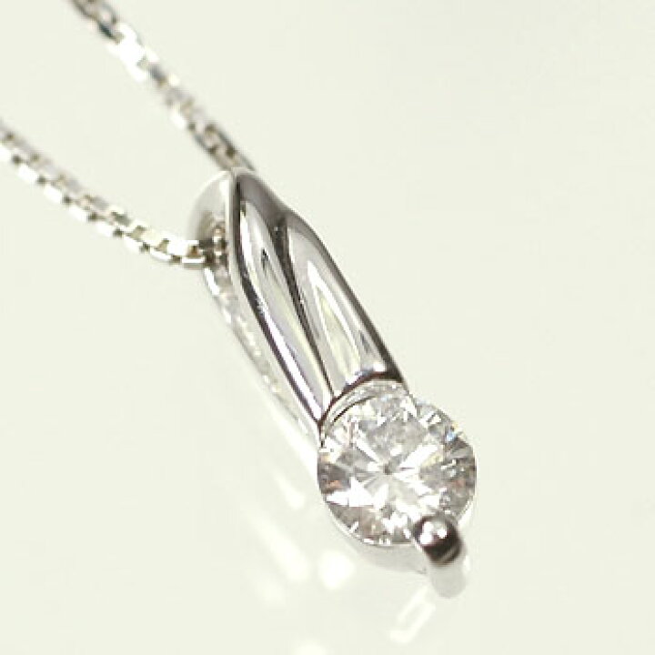 楽天市場】ダイヤモンド ネックレス K18WG・ダイヤ0.1ct シンプル 