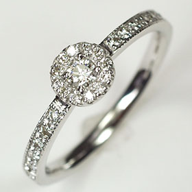 プラチナ ダイヤモンド リング プラチナ・ダイヤ0.25ct（SIクラス・鑑別書カード付）アンティークゴージャスリング（指輪） ダイヤモンド指輪