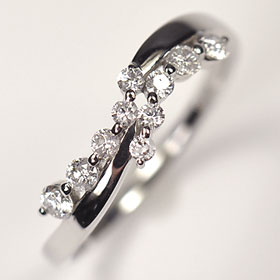 ダイヤモンド リングプラチナ・ダイヤ0.3ct（SIクラス・鑑別書カード付）　アニバーサリー10リング　ダイヤモンド指輪