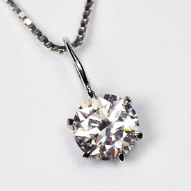 0.5ctのモアッサナイト 一粒ネックレス ダイヤモンド類似石 シルバー925 日本製ジュエリー 合成 ダイヤモンド ティファニー爪 究極イミテーション モアサナイト