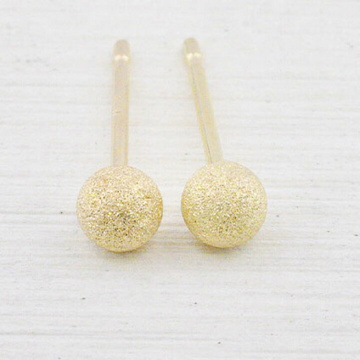 楽天市場】K18 イエローゴールド フラッシュボールピアス 3mm 地金 