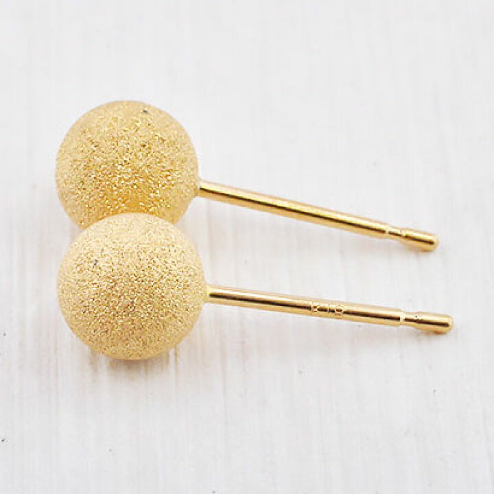 楽天市場】K18 イエローゴールド フラッシュボールピアス 5mm 地金 
