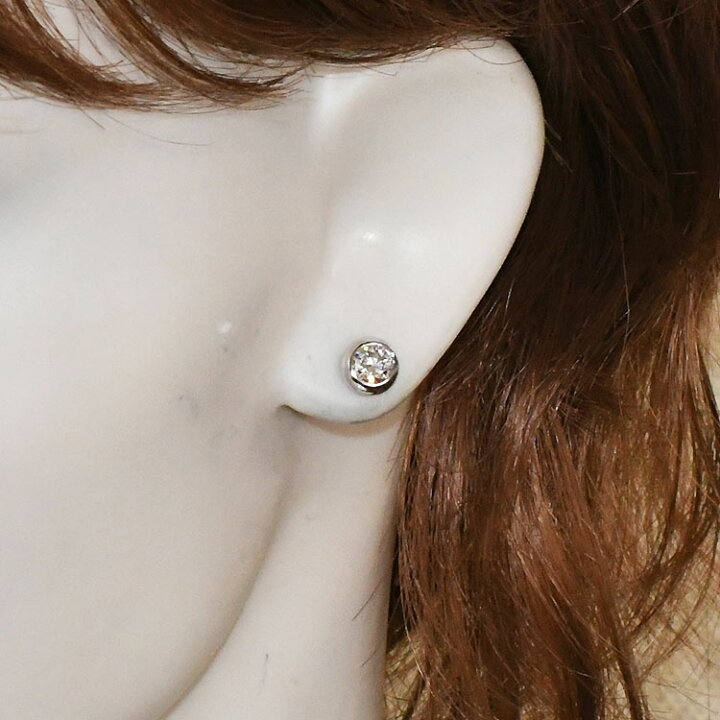 楽天市場】モアッサナイト 1カラット（0.5ct×2） ベゼルピアス 