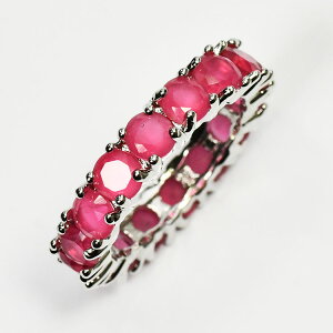 ルビーカラー CZ フルエタニティリング 指輪 貴石カラー エタニティリング