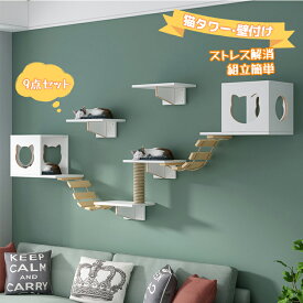 【SS期間半額商品】キャットウォーク 壁掛け式猫用ステップ 壁面 棚 DIY 天然木 壁掛け猫クライマーセット 猫用 キャットタワー 猫家具 キャットステップ 猫棚 猫ハウス 木製 爪とぎポール キャットウォーク 壁付け 遊び場 ストレス解消 取り付け簡単 便利