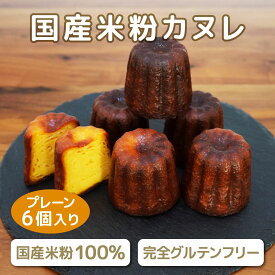 米粉カヌレ 6個入り ギフト 100%国産米粉使用 プレーン グルテンフリー 5cm×5.5cm 74g サイリウムハスク不使用 冷凍 送料無料 米粉焼き菓子 米粉スイーツ