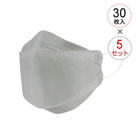 【5個セット】川西工業 活性炭フィルター3D 4PLYマスク 30枚入 個包装