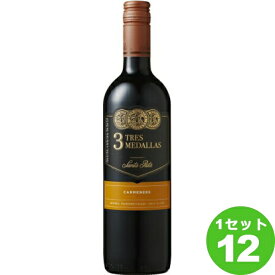 サッポロ スリー・メダルズ　カルメネール 赤ワイン チリ　750ml×12本 ワイン【送料無料※一部地域は除く】
