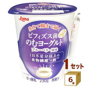 日本ルナ ビフィズス菌のむヨーグルト ブルーベリー風味 230g×6本 飲料【送料無料※一部地域は除く】【チルドセンターより直送・同梱不可】【日付指定不可】