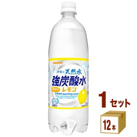 サンガリア 伊賀の天然水 強炭酸水 レモン 炭酸水 1L (1000ml)×12本【送料無料※一部地域を除く】