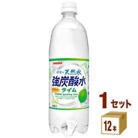 サンガリア 伊賀の天然水 強炭酸水 ライム 1L 1000ml×12本×1ケース (12本) 飲料【送料無料※一部地域は除く】