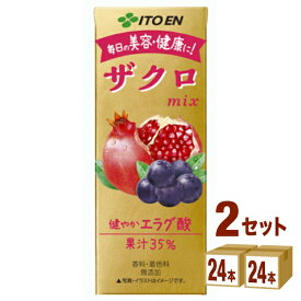 伊藤園 ザクロ mix 紙パック 200ml×24本×2ケース (48本) 飲料【送料無料※一部地域は除く】 ざくろ 無添加 ポリフェノール ザクロジュース 美容 健康 無添加