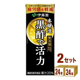 伊藤園 黒酢で活力 紙パック【機能性表示食品】 200ml×24本×2ケース (48本) 飲料【送料無料※一部地域は除く】