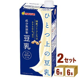 マルサン ひとつ上の豆乳 成分無調整豆乳 紙パック 1L 6本×2ケース (12本) 飲料【送料無料※一部地域は除く】 1000ml