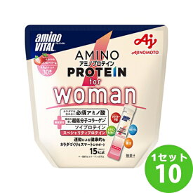 味の素 アミノバイタル アミノプロテイン forwoman (ストロベリー味) スティック 30本入り パウチ ×10袋 飲料【送料無料※一部地域は除く】