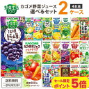 【ポイント5倍】カゴメ 野菜ジュース 選べる2ケース セット 200ml/195ml 48本（24本×2ケース）野菜生活【送料無料※一部地域は除く】 紙パック トマトジュース まとめ買い フルーツ 季節限定 濃厚リコピン シークワーサー キウイ 巨峰 トマトサラダ
