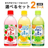 サンガリア まろやかフルーツ&ミルク 選べる2ケースセット 500ml×24本×2ケース 48本 オリジナル【送料…