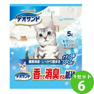 ユニチャーム デオサンド 香りで消臭する紙砂 ナチュラルソープの香り 5L×6袋 ペット【送料無料※一部地…