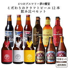 高級 こだわりの クラフトビール 12種 12本 飲み比べ アソート 厳選 ビール セット 【送料無料※一部地域は除く】瓶 KAGUA 馨和 カグア ベアード ミツボシ 梅錦 家飲み 福袋 詰め合わせ ギフト 金しゃちビール 珍しい クール便 新春 バレンタイン 贈物