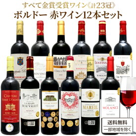 金賞23冠 格上産地【ソムリエが選んだ】 金賞 ボルドー 飲み比べ 赤ワイン 12本セット【送料無料※一部地域は除く】　福袋 ワインセット ギフト ボルドーワイン コスパ グレートヴィンテージ クリュブルジョワ AOCボルドー
