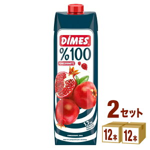 ディメス DIMES ザクロジュース 1L 果汁100% 濃縮還元 パック 無添加 1000ml×12本×2ケース (24本)【送料無料※一部地域は除く】 ざくろ 柘榴 ザクロ