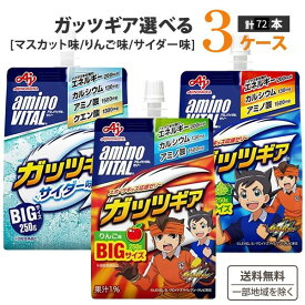 特売 味の素 アミノバイタル ガッツギア 選べる3ケース 【送料無料※一部地域は除く】 スポーツ ゼリー飲料 250g×24本×3ケース ダイエット エクササイズ スポーツ りんご味 マスカット味 よりどり サイダー
