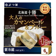 【要エントリーP10倍＆200円クーポン】よつ葉乳業 北海道十勝100 大人のカマンベール＆ブルー 90g×6箱 …
