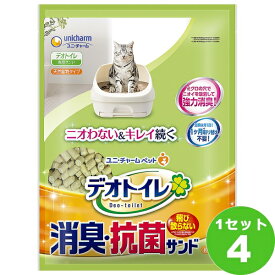 ユニチャーム（ペット デオトイレ 飛び散らない消臭・抗菌サンド 4L×4袋 ペット【送料無料※一部地域は除く】