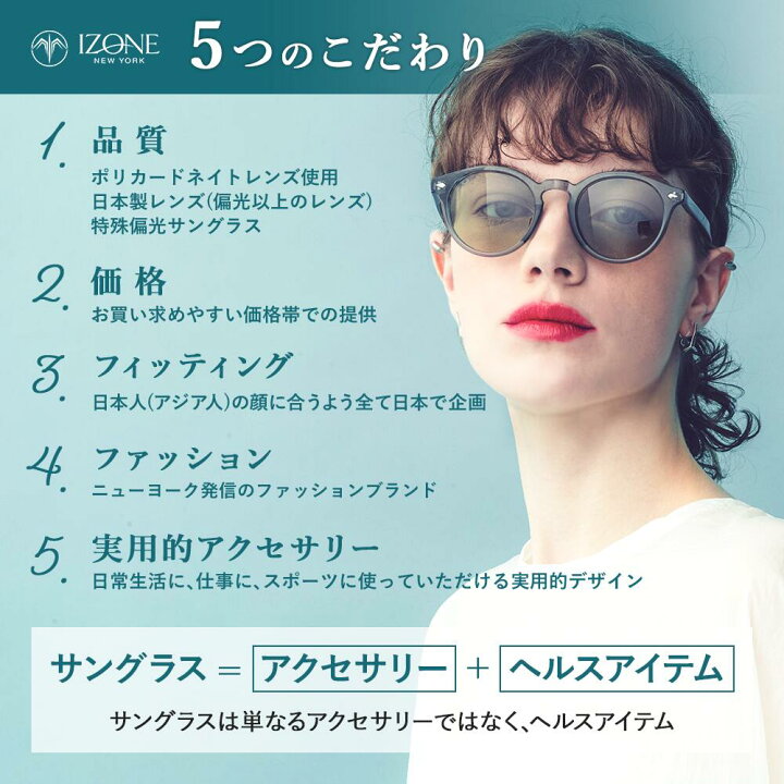 楽天市場】IZONE NEW YORK サングラス メンズ レディース uvカット 99 